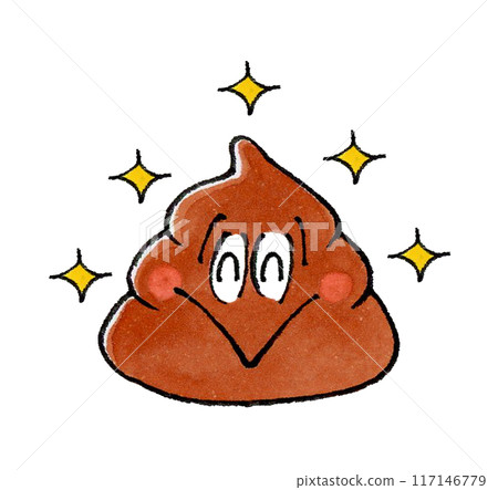Sparkling healthy poop character 117146779