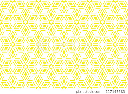 Abstract geometric pattern. A seamless vector background. White and yellow ornament. Graphic modern pattern. Simple lattice graphic design Abstract geometric pattern. A seamless vector background. White and yellow ornament. Graphic modern pattern. Simple lattice graphic design 117147383
