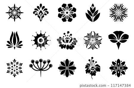 Flowers icon set. Flowers isolated on transparent background. Flowers in modern simple. Cute round flower plant nature collection. Vector illustrator Flowers icon set. Flowers isolated on transparent background. Flowers in modern simple. Cute round flower plant nature collection. Vector illustrator 117147384