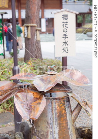 【日本】千葉縣野田櫻木神社的櫻花花瓣形噴泉 117147594