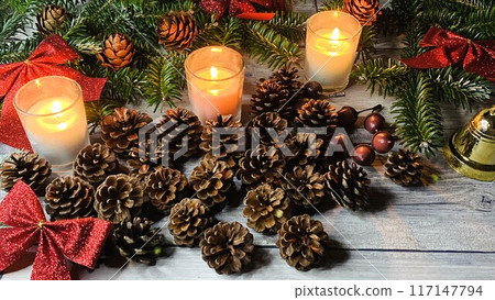 聖誕蠟燭橫幅素材16:9 117147794