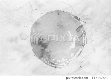 Mourning circle Japanese pattern background 117147859