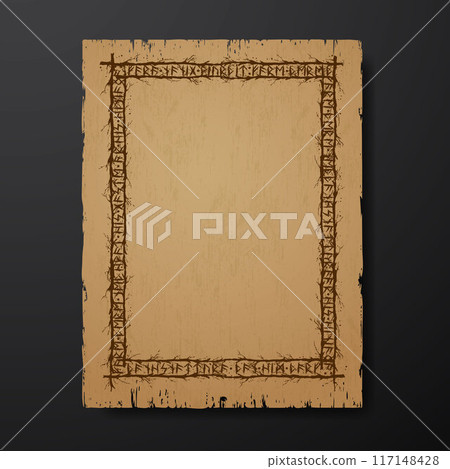 Tree branch rune pergament Tree branch rune pergament 117148428