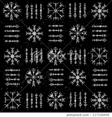 Scandinavian doodle elements black background Scandinavian doodle elements black background 117148440