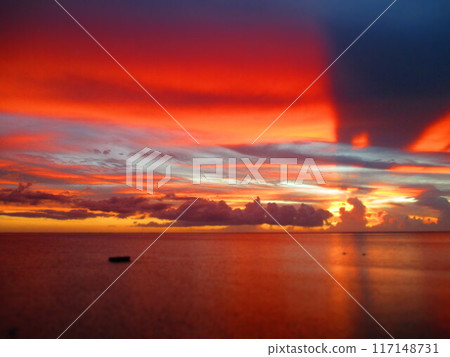 French Polynesia Moorea Sunset Diorama Style French Polynesia Moorea Sunset Diorama Style 117148731