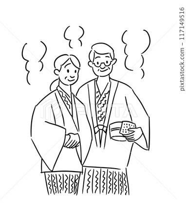 一對老年夫婦到溫泉旅行 117149516