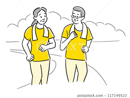 Senior couple jogging Senior couple jogging 117149523