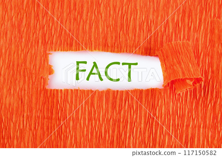FACT CONCEPT. FACT on white under the paper 117150582
