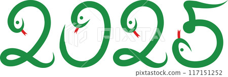 Green 2025 snake illustration character, snake year new year vector material 117151252