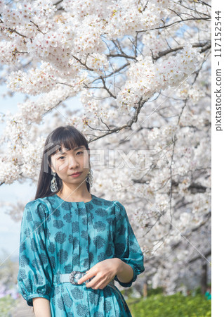 櫻花和一個年輕女子 櫻花和一個年輕女子 117152544