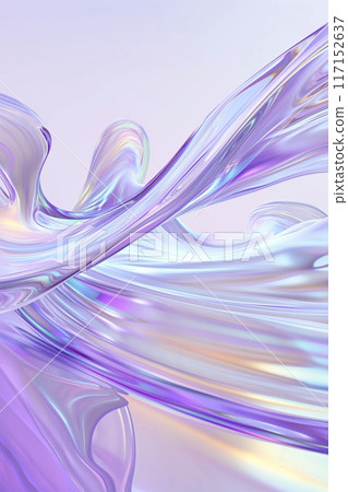 Elegant fluid gradient of pastel purples and blues flowing smoothly, a dynamic abstract art piece 117152637