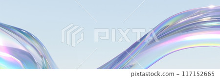 Holographic waves in pastel colors, ideal for sleek and modern digital backgrounds 117152665