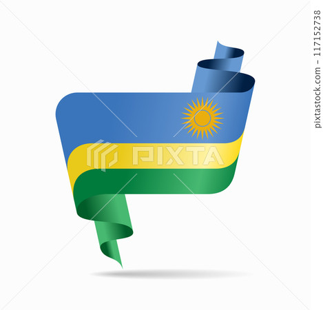 Rwandan flag wavy ribbon background. Vector illustration. 117152738