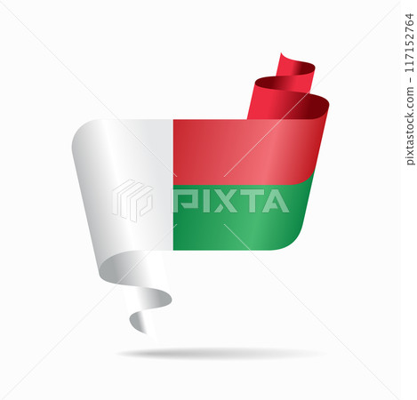 Madagascar flag wavy ribbon background. Vector illustration. Madagascar flag wavy ribbon background. Vector illustration. 117152764
