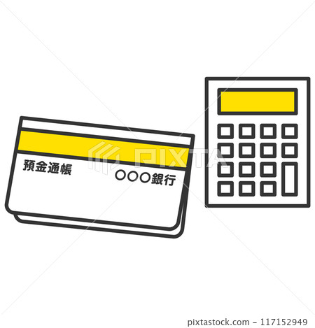 Bankbook and calculator Bankbook and calculator 117152949