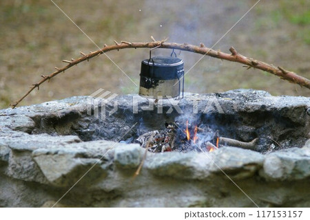 Bushcraft rice cooker cooking Bushcraft rice cooker cooking 117153157