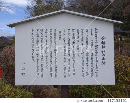 Information sign at Kintoki Shrine (Nakajima, Oyama Town, Sunto District, Shizuoka Prefecture) 117153161
