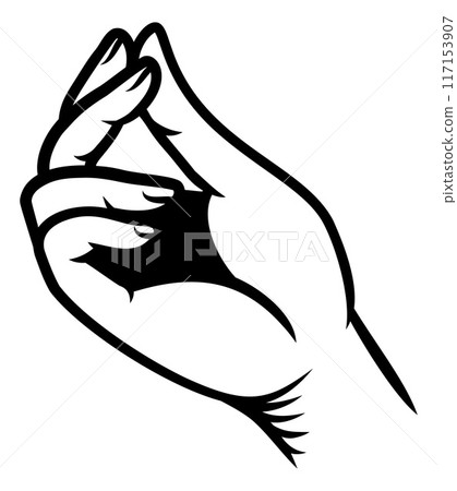 Hand Pinching Pay Me Cash Money Gesture Design 117153907