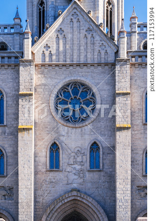 exterior of Cathedral of Sacred Heart of Jesus. Ancient Roman Catholic Church in Tashkent in Uzbekistan exterior of Cathedral of Sacred Heart of Jesus. Ancient Roman Catholic Church in Tashkent in Uzbekistan 117153994