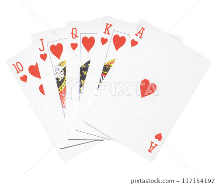A royal straight flush hand. Poker, good luck image 117154197
