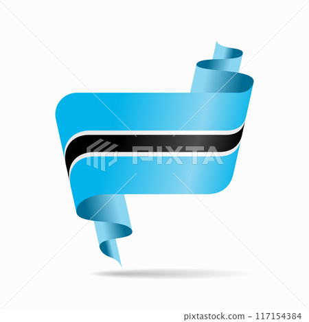 Botswanan flag wavy ribbon background. Vector illustration. Botswanan flag wavy ribbon background. Vector illustration. 117154384