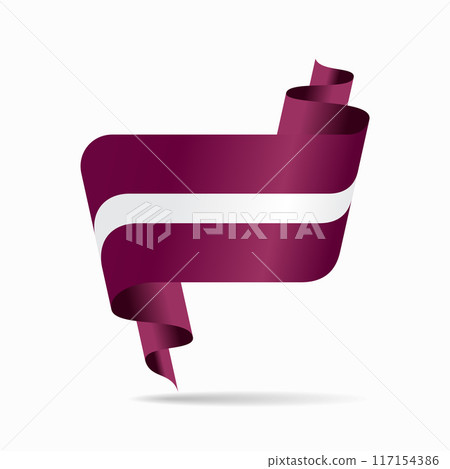 Latvian flag wavy ribbon background. Vector illustration. Latvian flag wavy ribbon background. Vector illustration. 117154386