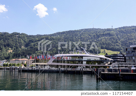 Bregenz harbor entrance, Austria on Lake Constance Bregenz harbor entrance, Austria on Lake Constance 117154407