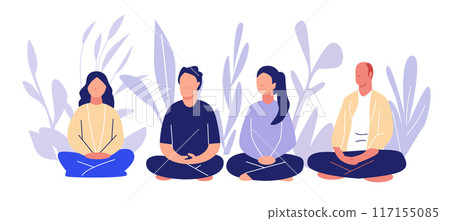 Group meditation diverse people sitting together peaceful atmosphere abstract background Group meditation diverse people sitting together peaceful atmosphere abstract background 117155085