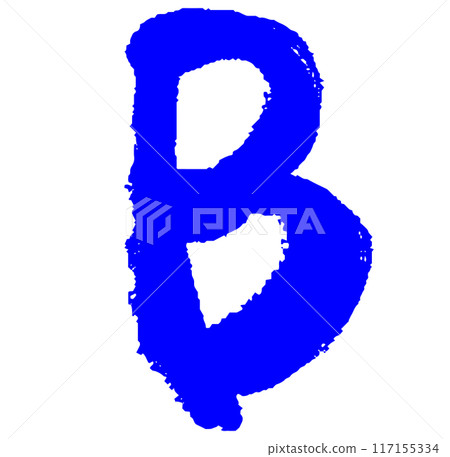 Illustration of the alphabet B drawn by a brush Illustration of the alphabet B drawn by a brush 117155334