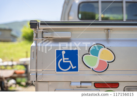 Disabled person mark and elderly person mark Disabled person mark and elderly person mark 117156015