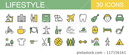 Lifestyle Icon Set Color 117156161