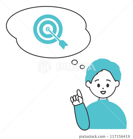 一個男人想像目標的插圖 一個男人想像目標的插圖 117156419