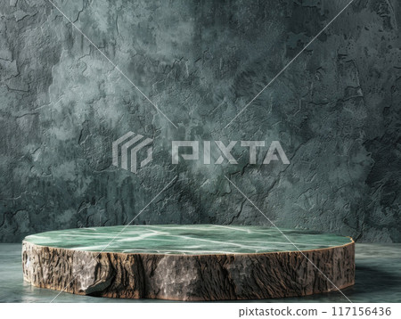 Green Marble Slab Display Against a Textured Wall Green Marble Slab Display Against a Textured Wall 117156436