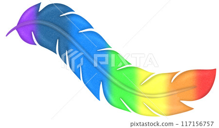 rainbow feathers 117156757