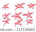 Red stars on white background three rows  117156801