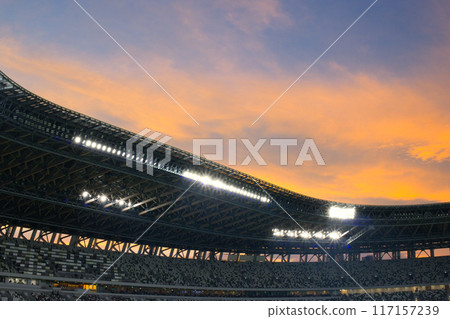 National Stadium roof sunset National Stadium roof sunset 117157239