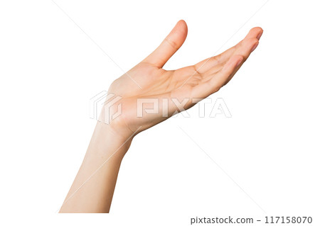 Clipping path, hand pointing at screen on isolated background. Clipping path, hand pointing at screen on isolated background. 117158070