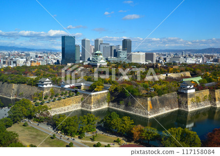 秋天 秋葉 大阪城 OBP 117158084