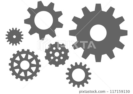 Gear icon illustration gray Gear icon illustration gray 117159130