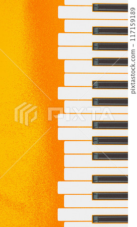 Poster. Contemporary art collage. Vibrant blend of piano keys and textured beer background. Celebration vibe. Poster. Contemporary art collage. Vibrant blend of piano keys and textured beer background. Celebration vibe. 117159189