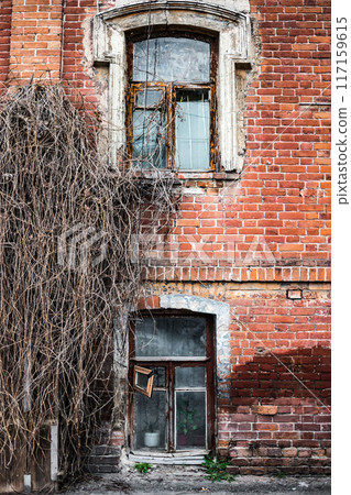 old brick wall 117159615