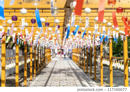 Summer Takekoma Shrine: Wind chimes on the approach to the shrine, summer pilgrimage, Iwanuma City, Miyagi Prefecture Summer Takekoma Shrine: Wind chimes on the approach to the shrine, summer pilgrimage, Iwanuma City, Miyagi Prefecture 117160077