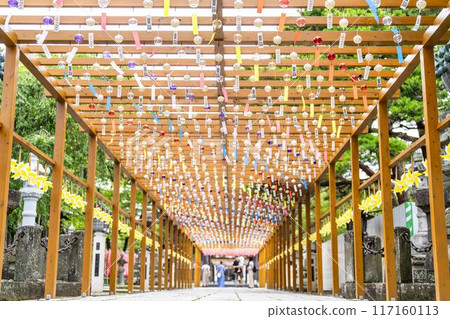 Summer Takekoma Shrine: Wind chimes on the approach to the shrine, summer pilgrimage, Iwanuma City, Miyagi Prefecture 117160113