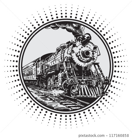 Old steam locomotive. Old steam locomotive. 117160858
