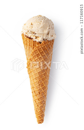 ice cream waffle cone on white background 117160915
