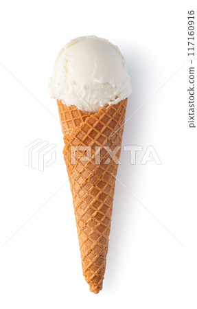 ice cream waffle cone on white background 117160916