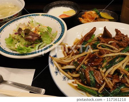 Chinese restaurant Shinshinko's Kyoto sauce and pork set meal, Mutsumon-cho, Kurume City, Fukuoka Prefecture 117161218