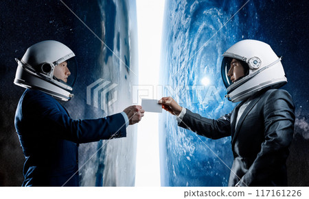 Space business: Exchanging business cards 117161226
