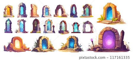 magic portal. magic sorcery fairy tale door arch passage travel witchcraft game element. vector illustration cartoon magic portal. magic sorcery fairy tale door arch passage travel witchcraft game element. vector illustration cartoon 117161335