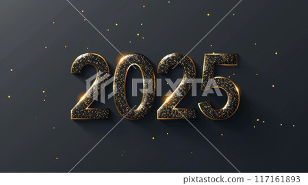 2025 luxury golden number happy new year illustration 117161893